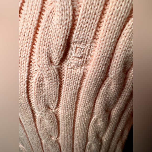 Chaps Pink Sweater Set PM (Petite Medium) Cable Knit 2 Piece - Picture 6 of 16